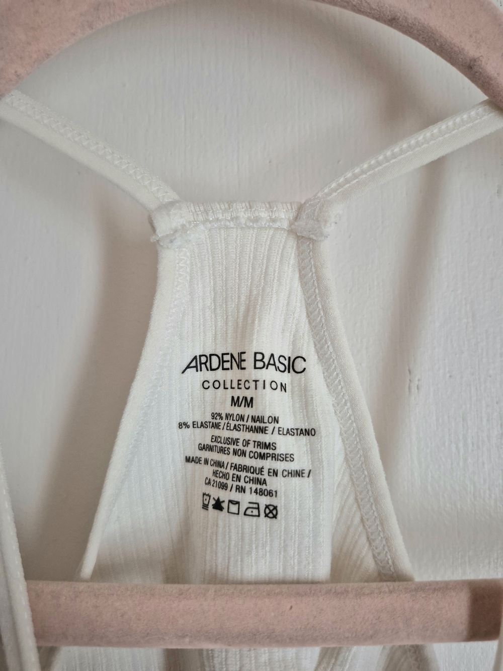 Ardene Basic Ribbed Racerback Crop Tank in Off-White - Picture 2 of 3